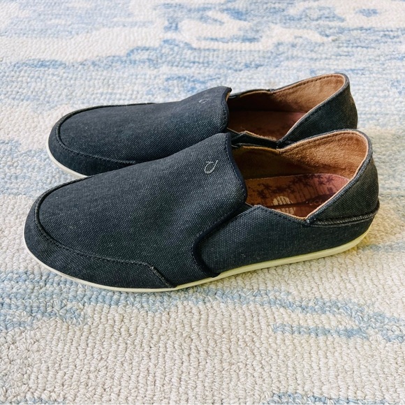 OluKai Waialua Canvas Shoes with Anatomical Footbed Charcoal Gray SIZE 10 - Picture 5 of 12